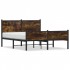 Estructura de cama sin colchón metal roble ahumado 140x190