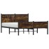 Estructura de cama sin colchón metal roble ahumado 140x190