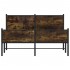 Estructura de cama sin colchón metal roble ahumado 140x190