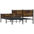 Estructura de cama sin colchón metal roble ahumado 140x190