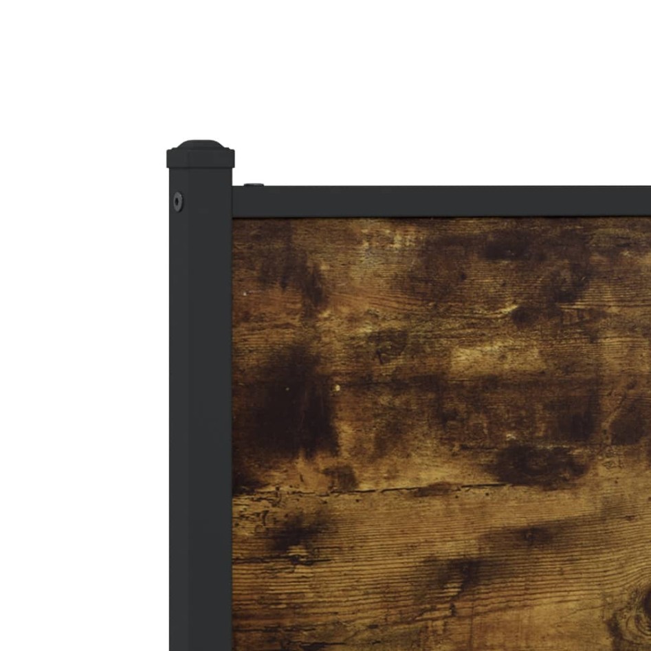 Estructura de cama sin colchón metal roble ahumado 140x190