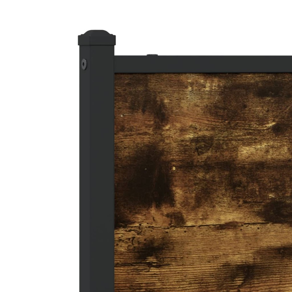 Estructura de cama sin colchón metal roble ahumado 200x200