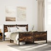 Estructura de cama sin colchón metal roble ahumado 160x200 cm