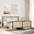 Estructura de cama sin colchón metal roble Sonoma 140x200