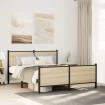 Estructura de cama sin colchón metal roble Sonoma 140x200 cm