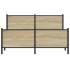 Estructura de cama sin colchón metal roble Sonoma 140x200