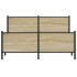 Estructura de cama sin colchón metal roble Sonoma 160x200