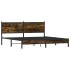 Estructura de cama sin colchón metal roble ahumado 180x200
