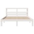 Estructura de cama con cabecero sin colchón blanco 140x190