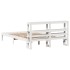 Estructura de cama con cabecero sin colchón blanco 140x190
