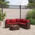 Set sofás de jardín 6 piezas y cojines ratán sintético