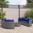 Set de sofás de jardín 7 pzas con cojines ratán sintético gris