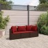 Set sofás de jardín 3 piezas y cojines ratán sintético
