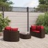 Set comedor de jardín 5 piezas y cojines ratán sintético