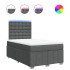 Cama box spring con colchón tela gris oscuro 120x200