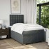Cama box spring con colchón tela gris oscuro 120x200