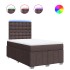 Cama box spring con colchón tela marrón oscuro 120x200
