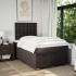 Cama box spring con colchón tela marrón oscuro 120x200
