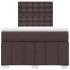 Cama box spring con colchón tela marrón oscuro 120x200