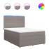 Cama box spring con colchón tela gris taupe 140x190