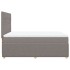 Cama box spring con colchón tela gris taupe 140x190