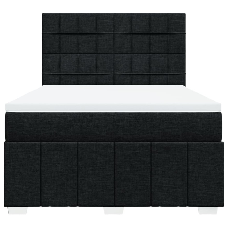 Cama box spring con colchón tela negro 140x190