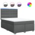 Cama box spring con colchón tela gris oscuro 140x200