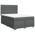 Cama box spring con colchón tela gris oscuro 140x200