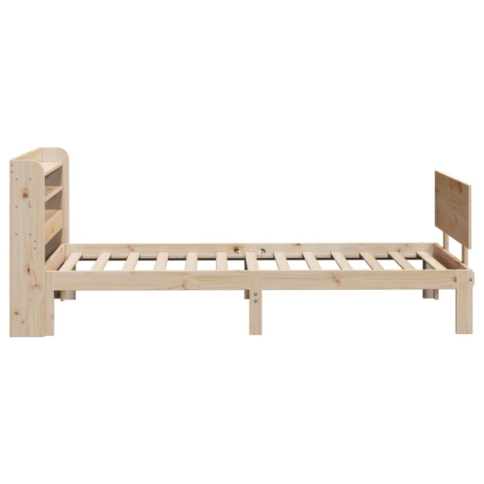 Estructura de cama con cabecero madera maciza pino 100x200