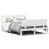 Estructura de cama con cabecero sin colchón blanco 140x200
