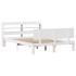 Estructura de cama con cabecero sin colchón blanco 140x200
