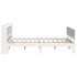 Estructura de cama con cabecero sin colchón blanco 140x200
