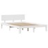 Estructura de cama con cabecero sin colchón blanco 140x200