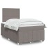 Cama box spring con colchón tela gris taupe 120x200