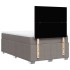 Cama box spring con colchón tela gris taupe 120x200