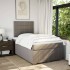 Cama box spring con colchón tela gris taupe 120x200