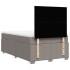 Cama box spring con colchón tela gris taupe 120x200