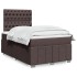 Cama box spring con colchón tela marrón oscuro 120x200