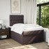 Cama box spring con colchón tela marrón oscuro 120x200