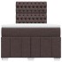 Cama box spring con colchón tela marrón oscuro 120x200
