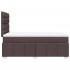 Cama box spring con colchón tela marrón oscuro 120x200