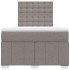 Cama box spring con colchón tela gris taupe 120x200