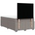 Cama box spring con colchón tela gris taupe 120x200