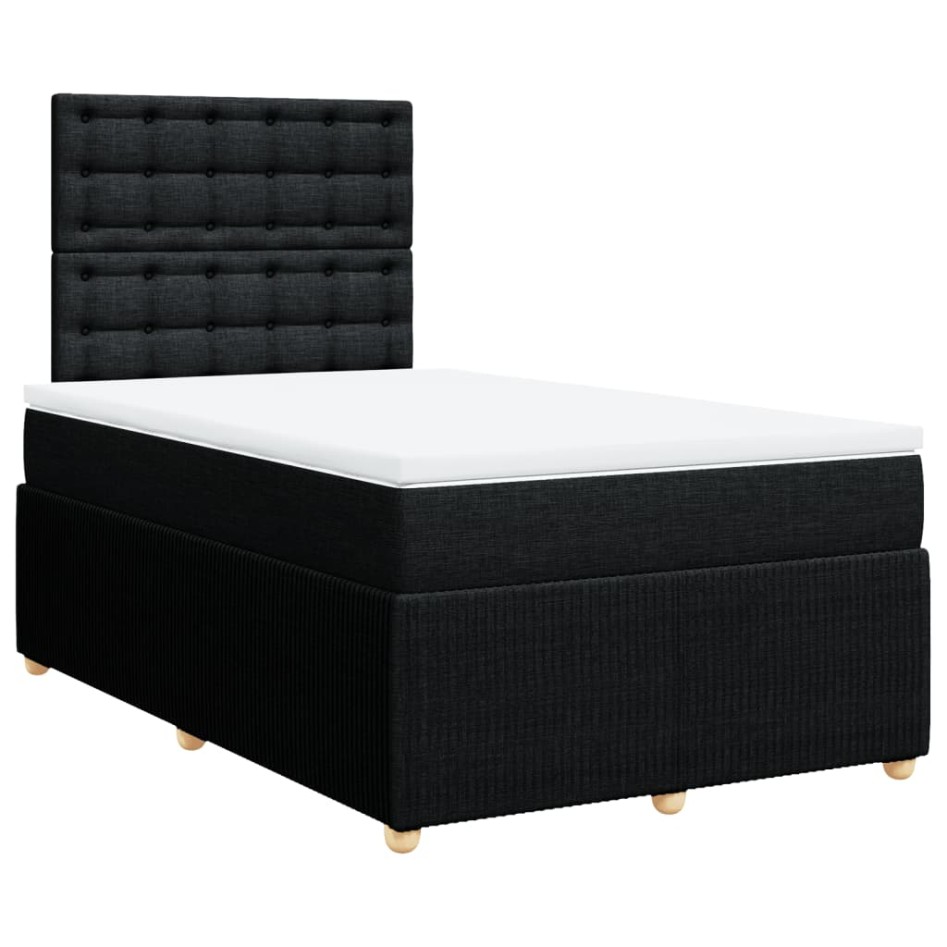 Cama box spring con colchón tela negro 120x190