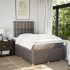 Cama box spring con colchón tela gris taupe 120x190