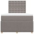 Cama box spring con colchón tela gris taupe 120x190