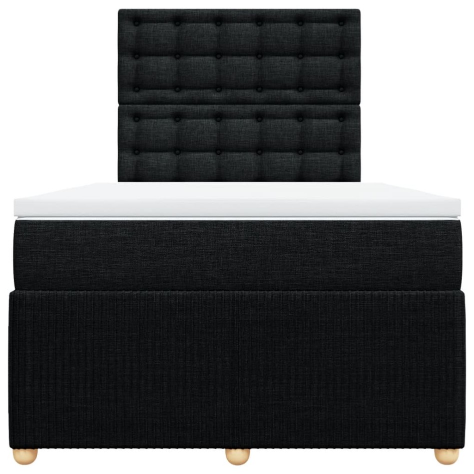 Cama box spring con colchón tela negro 120x200