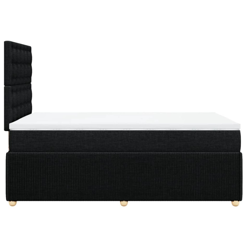 Cama box spring con colchón tela negro 120x200