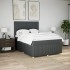 Cama box spring con colchón tela gris oscuro 140x190