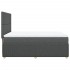 Cama box spring con colchón tela gris oscuro 140x190